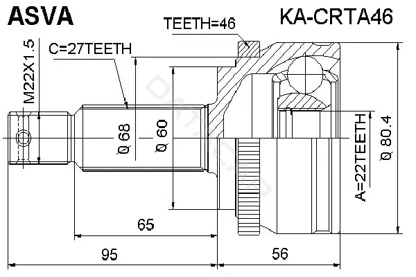 Шрус ASVA KA-CRTA46