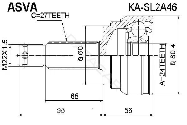 Шрус ASVA KA-SL2A46