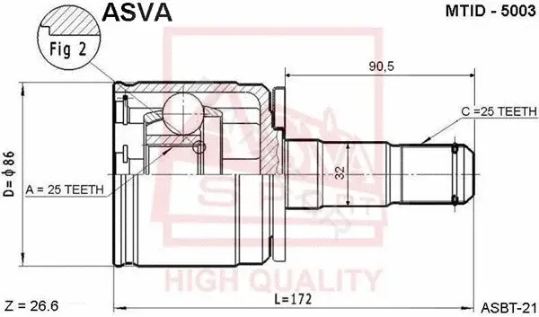 Шрус ASVA MTID-5003