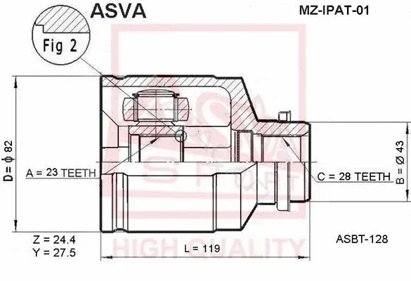 Шрус ASVA MZ-IPAT-01