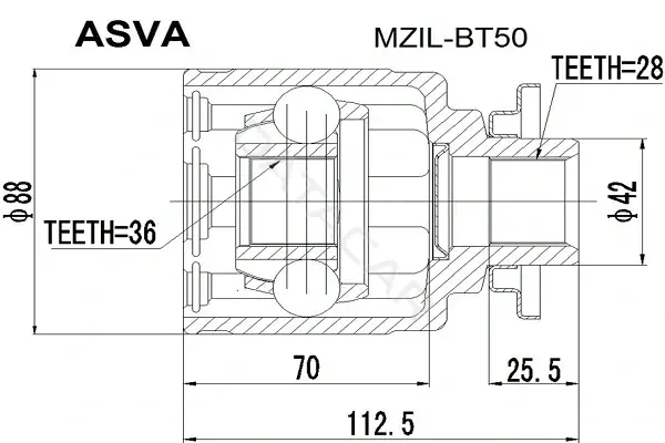 Шрус ASVA MZIL-BT50