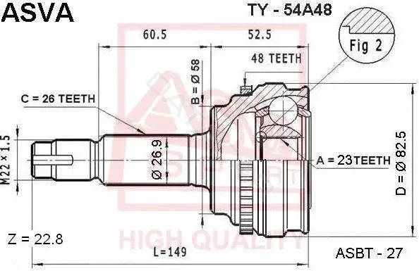 Шрус ASVA TY-54A48
