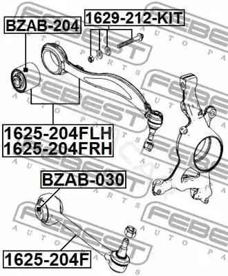 Болт подвески FEBEST 1629-212-KIT