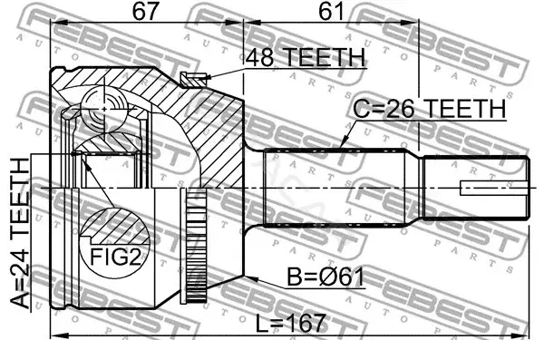 Шрус FEBEST 0110-ACV30A48