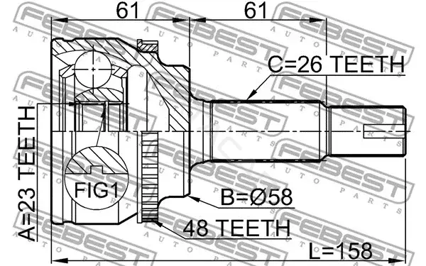 Шрус FEBEST 0110-ZZE120A48