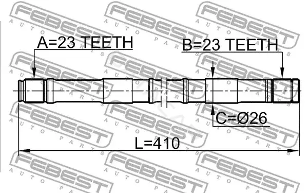 Приводной вал / Полуось FEBEST 0212-B14LH