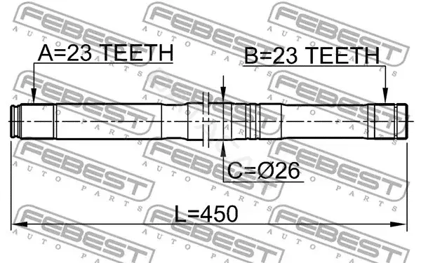 Приводной вал / Полуось FEBEST 0212-QG16LH