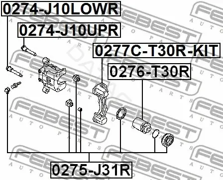 Направляющая тормозного суппорта FEBEST 0274-J10LOWR