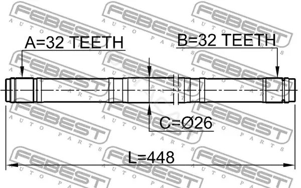 Приводной вал / Полуось FEBEST 0312-RD1RH
