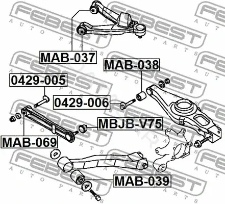 Болт подвески FEBEST 0429-005