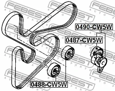 Натяжитель ремня генератора FEBEST 0487-CW5W