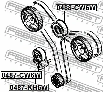 Натяжной ролик ГРМ FEBEST 0487-KH6W