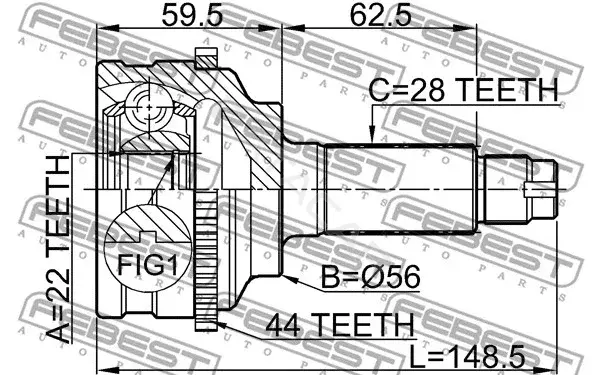 Шрус FEBEST 0510-038A44