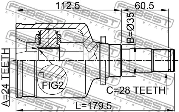 Шрус FEBEST 0511-M320MTLH