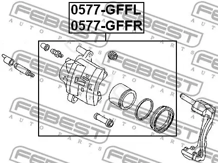 Суппорт тормозной FEBEST 0577-GFFR