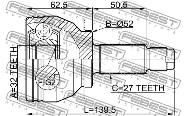 Шрус FEBEST 0810-B13MT