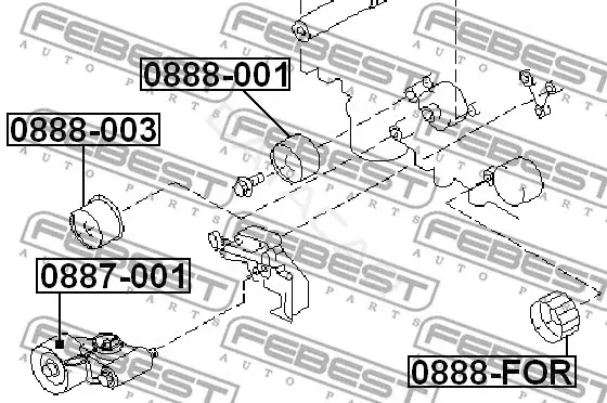 Ролик обводной ремня грм FEBEST 0888-003