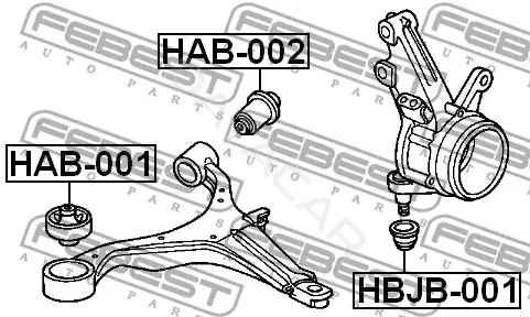 Сайлентблок рычага FEBEST HAB-001