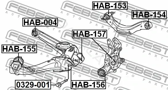 Сайлентблок рычага FEBEST HAB-004