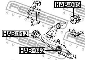 Сайлентблок рычага FEBEST HAB-005