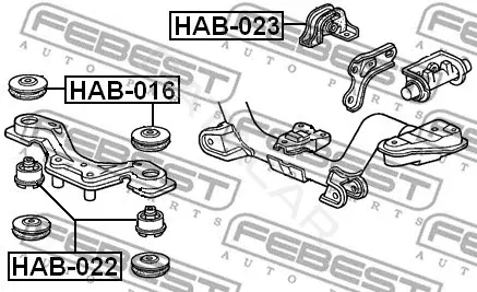 Сайлентблок редуктора FEBEST HAB-022