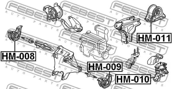 Подушка двигателя (Опора) FEBEST HM-011