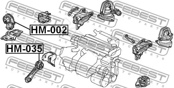 Подушка двигателя (Опора) FEBEST HM-035