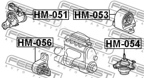 Подушка двигателя (Опора) FEBEST HM-054