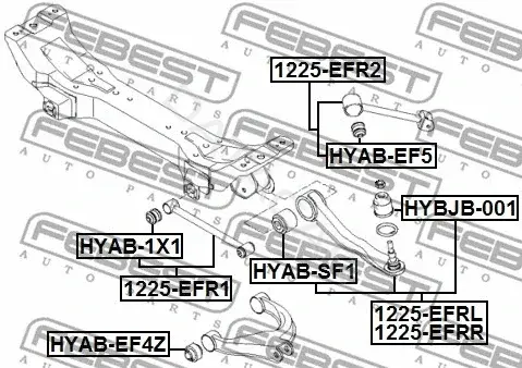 Сайлентблок рычага FEBEST HYAB-EF4Z