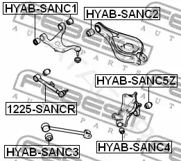 Сайлентблок рычага FEBEST HYAB-SANC3