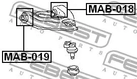 Сайлентблок рычага FEBEST MAB-019