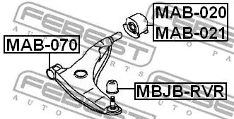 Сайлентблок рычага FEBEST MAB-021