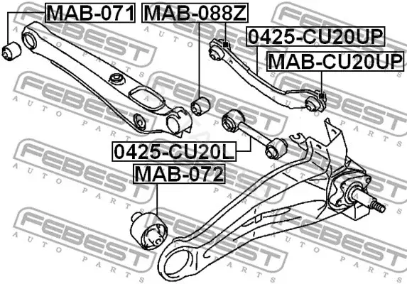 Сайлентблок рычага FEBEST MAB-072