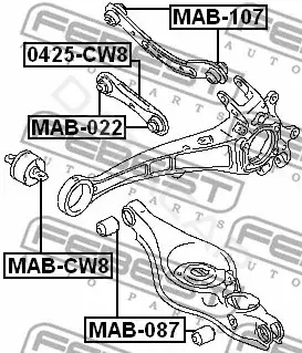Сайлентблок рычага FEBEST MAB-087
