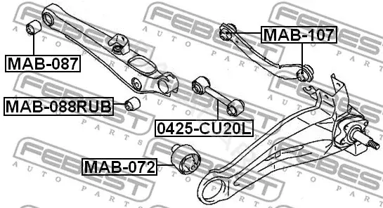 Сайлентблок рычага FEBEST MAB-088RUB