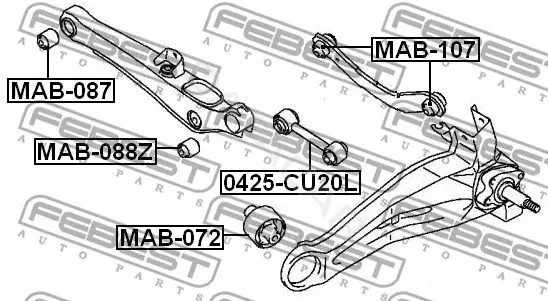 Сайлентблок рычага FEBEST MAB-088Z