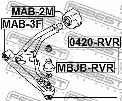Сайлентблок рычага FEBEST MAB-2M