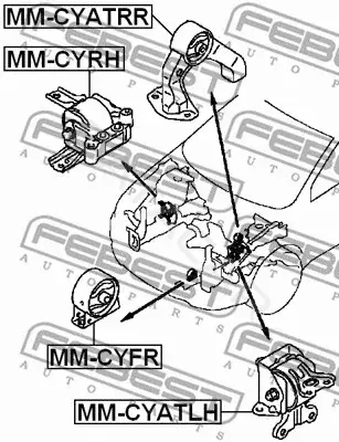 Подушка двигателя (Опора) FEBEST MM-CYATRR