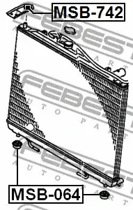 Опора радиатора (крепление) FEBEST MSB-064