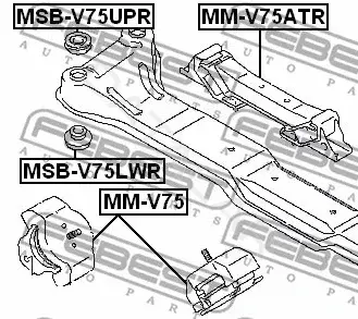 Сайлентблок балки / подрамника FEBEST MSB-V75LWR