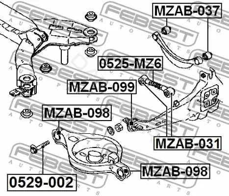 Сайлентблок рычага FEBEST MZAB-037