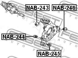 Сайлентблок рычага FEBEST NAB-244