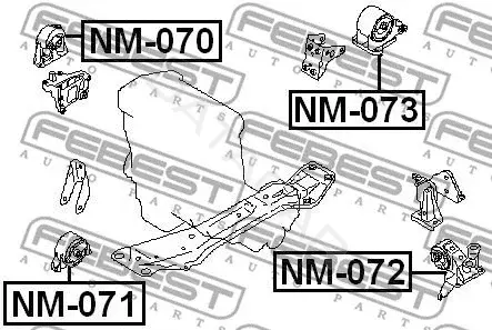Подушка двигателя (Опора) FEBEST NM-073