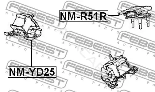 Подушка двигателя (Опора) FEBEST NM-YD25