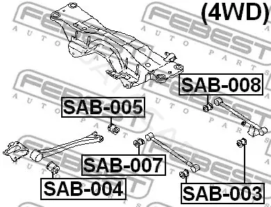 Сайлентблок рычага FEBEST SAB-008