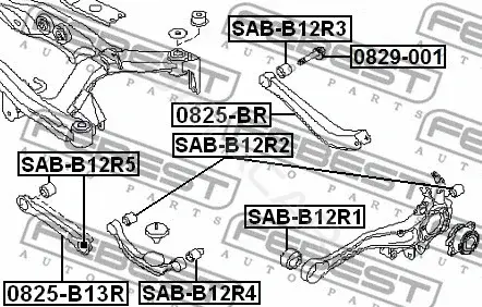Сайлентблок рычага FEBEST SAB-B12R1