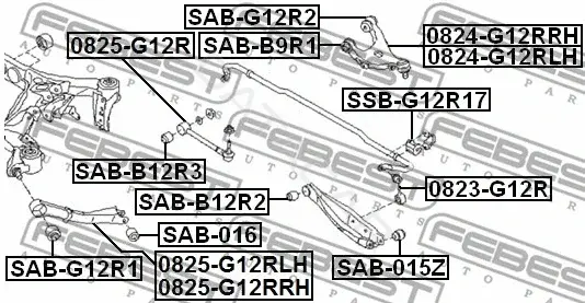 Втулки стабилизатора FEBEST SSB-G12R17