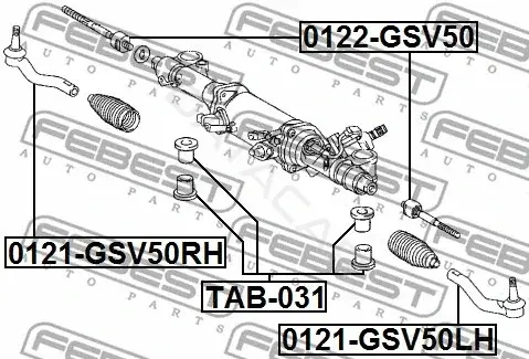 Сайлентблок рулевой рейки FEBEST TAB-031