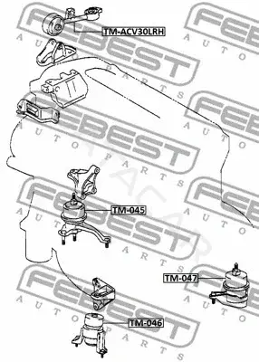 Подушка двигателя (Опора) FEBEST TM-045