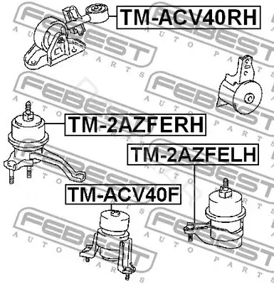 Подушка двигателя (Опора) FEBEST TM-2AZFERH
